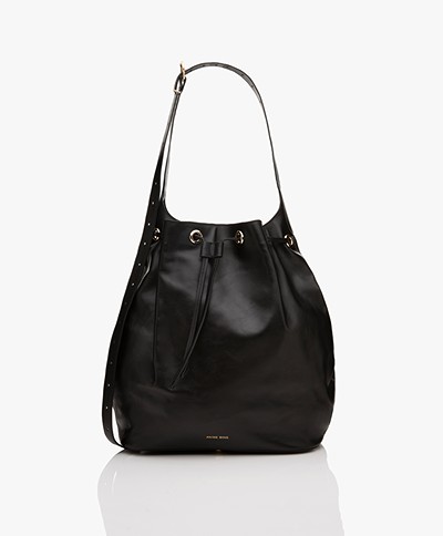 ANINE BING Alana Leather Bucket Bag - Black