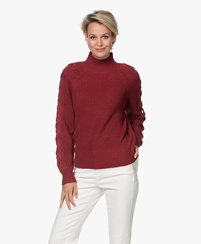 Repeat Chunky Knit Sweater with Braided Details - Spice
