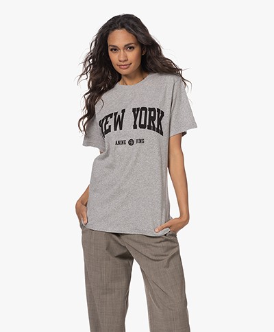 ANINE BING Lili University New York T-shirt - Heather Grey