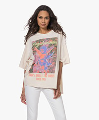 Daydreamer Stop And Smell The Roses Oversized T-shirt - Dirty White