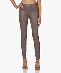 LaSalle Leather Slim-fit Pants - Taupe