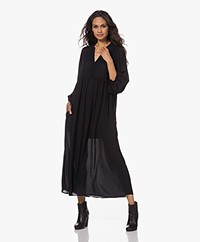 by-bar Ravi Twill Dress with Cropped Sleeves - Midnight