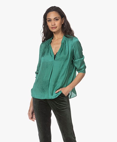 Zadig & Voltaire Tink Japanese Satin Blouse - Emeraude