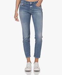 Closed Baker Mid-rise Distressed Slim-fit Jeans - Middenblauw