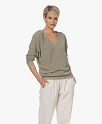 LaSalle Reversible Linen-Cotton Sweater - Sage