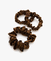 slip™ 3-pack Midi/Large Silk Scrunchies - Dark Brown