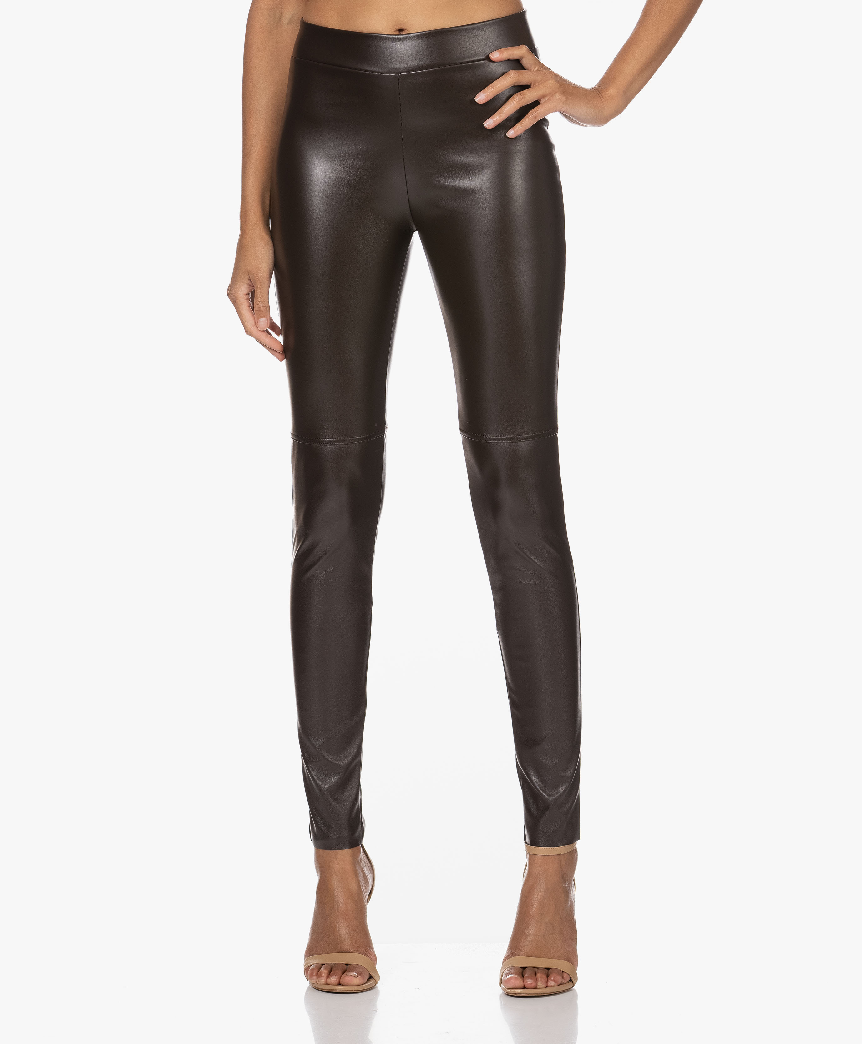 Wolford Estella Faux Leather Leggings Soft Cacao - 19156 4825 - soft cacao