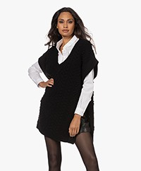 ba&sh Ozzie Cable Knitted V-neck Jumper - Black