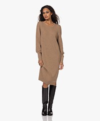Sibin/Linnebjerg Knee-length Merino Wool Dress - Camel
