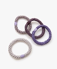 Kknekki by Bon Dep 4 Hair Ties - Purple/Taupe/Off-white