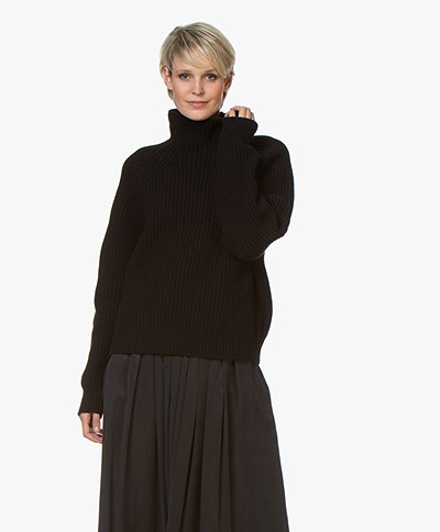 Drykorn Cynara Rib Knitted Turtleneck Sweater - Black