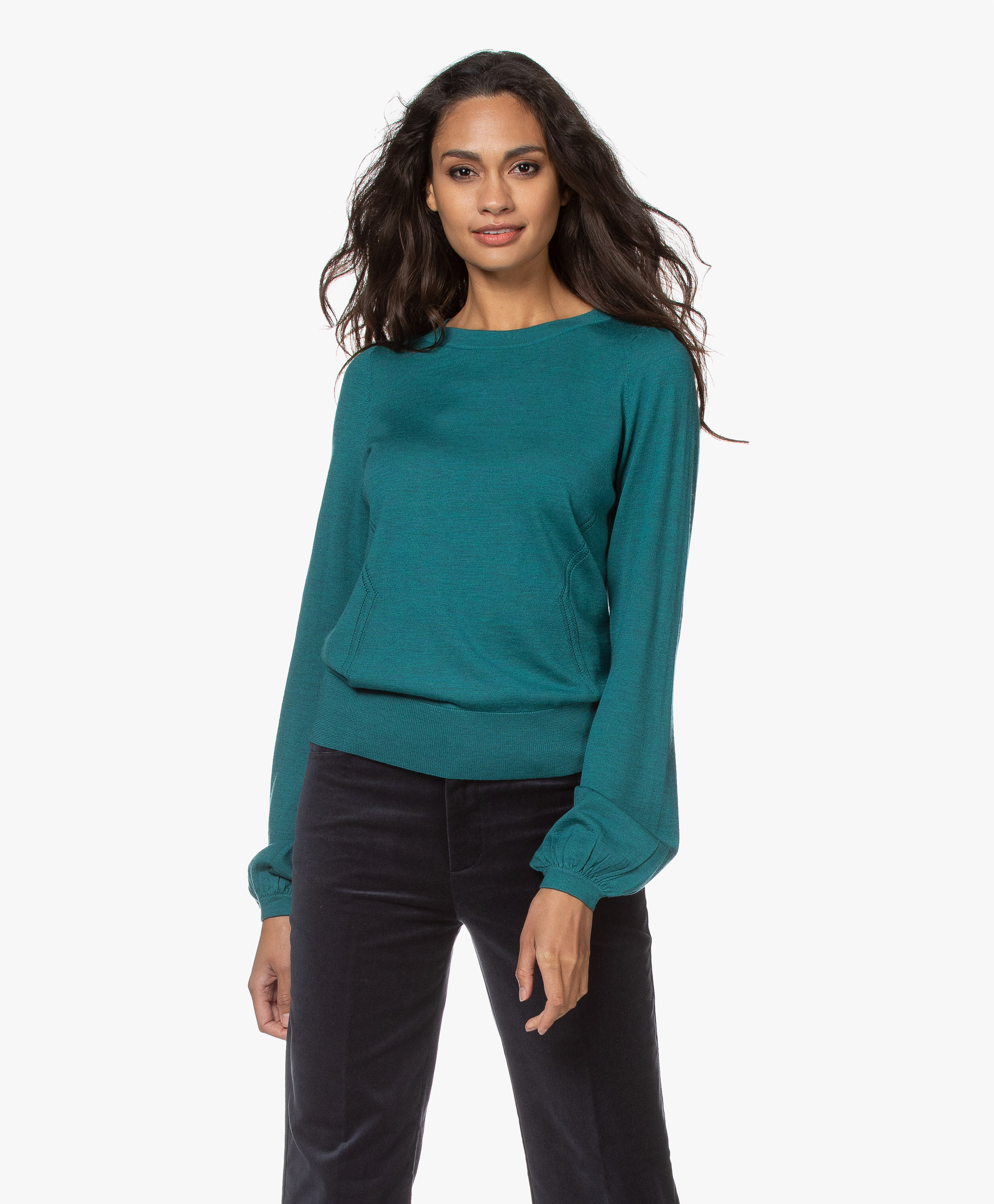 green merino wool sweater