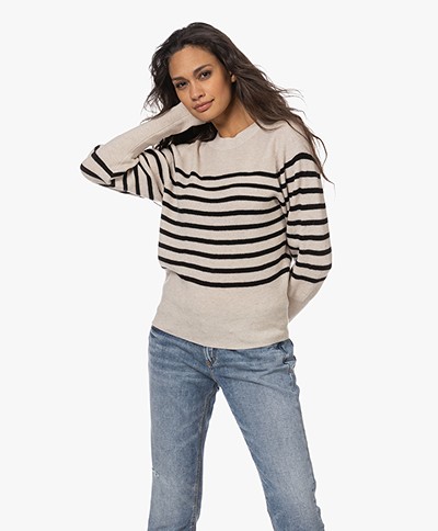 Vanessa Bruno Astrid Striped Wool Sweater - Beige/Black