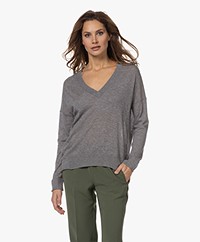 Zadig & Voltaire Brumy Cashmere V-neck Sweater - Grey Melange 