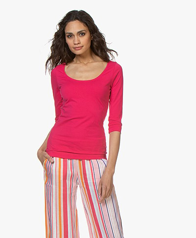 Josephine & Co Cher T-Shirt with Cropped Sleeves - Fuchsia