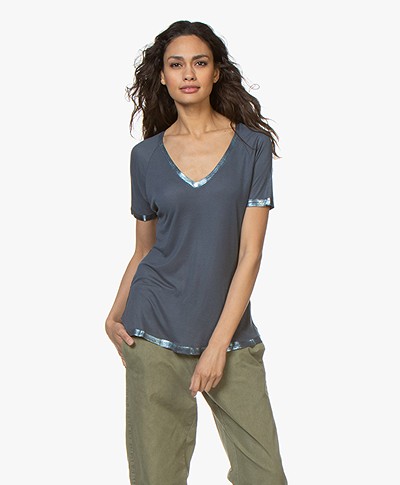 Zadig & Voltaire Margot Foil T-shirt - Greyish Blue