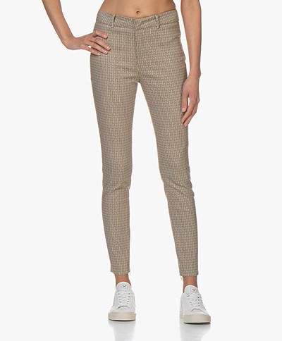 Drykorn Winch Skinny Pants with Print - Beige 