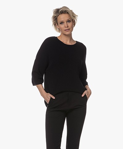 Sibin/Linnebjerg Idunn 3/4 Length Sleeve Sweater - Black