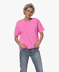 American Vintage Fizvalley Katoenen Boxy T-shirt - Rose Fluo