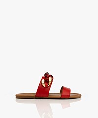 See by Chloé Monyca Calf Leather Sandals - Red