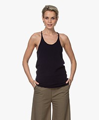 extreme cashmere N°58 Invisible Cashmere Tank Top - Navy