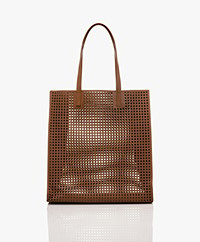 LaSalle Leather Cut-out Shopper Bag - Tan