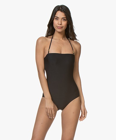 Calvin Klein Strapless Bandeau Swimsuit - Black