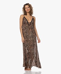 Love Stories Julietta Leopard Printed Crepe Maxi Dress - Brown/Black