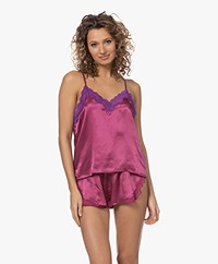 Love Stories Millie Silk Lace Camisole - Berry