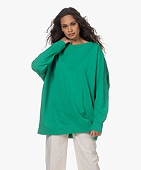 Woman by Earn Tom Oversized Katoenen Jersey Sweatshirt - Jade Green