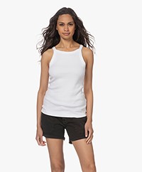 Michael Stars Aria Ribbed Jersey Tank Top - White