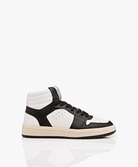 Closed Leather High-top Sneakers - Black/White