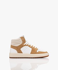 Closed High-top Suede Color Block Sneakers - Grain/White