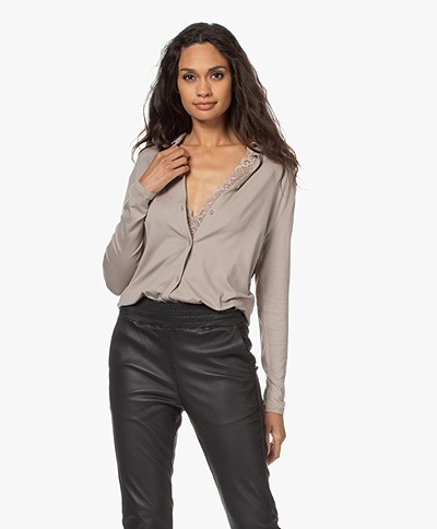 Majestic Filatures Soft Touch Jersey Blouse - Galet
