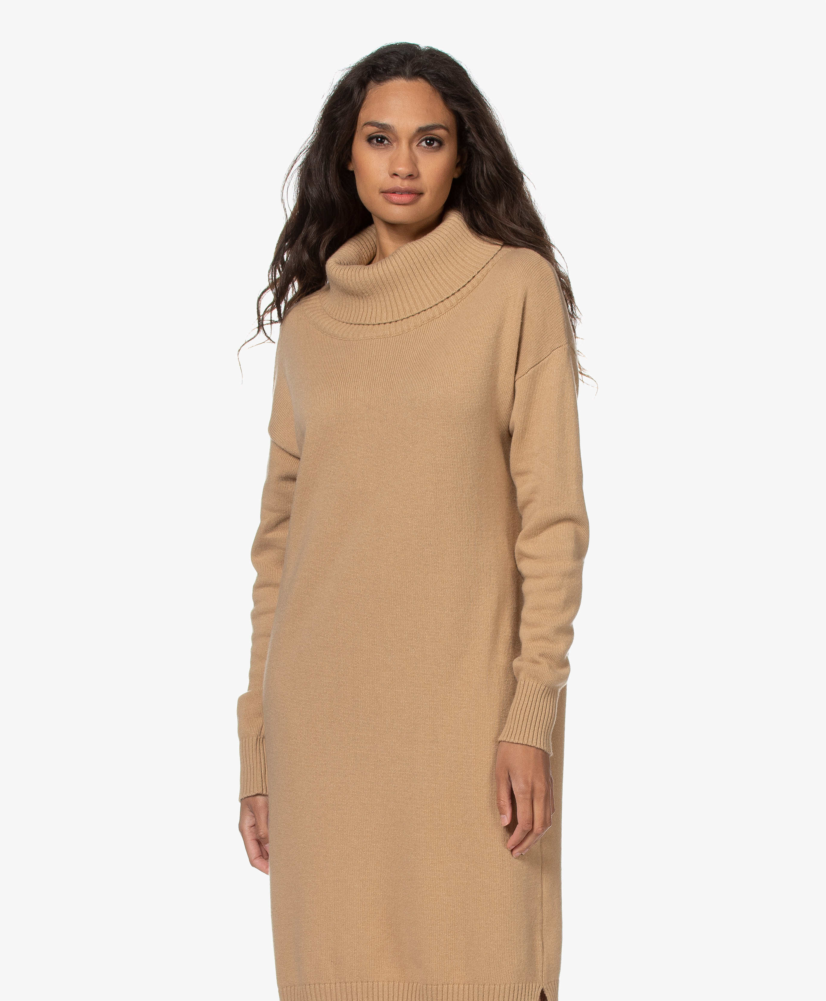 camel turtleneck outfit