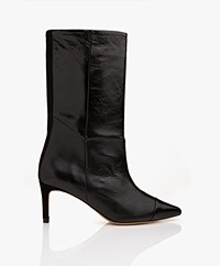IRO Treby Crackle Leather Boots - Black