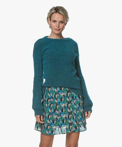 no man's land Sweater with Puff Sleeves - Lagoon
