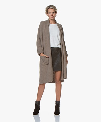 Drykorn Flava Long Open Cardigan - Taupe