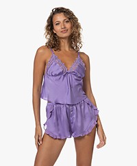 Love Stories Love Lace Silk Top with Lace - Purple
