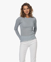 Drykorn Erma Seamless Ribbed Sweater - Greyish Blue