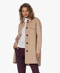 Repeat Wolmix Shacket - Light Camel