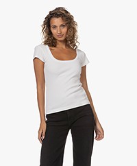 Citizens of Humanity Lima Scoop Neck Rib T-shirt - Wit