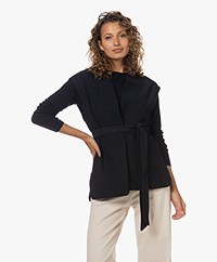 JapanTKY Nodoka Boiled Wool Waistcoat - Winter Blue