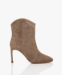 ba&sh Caitlin Suede Ankle Boots - Taupe