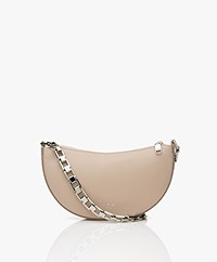 IRO Arc Clutch Leather Bag with Chain - Light Taupe