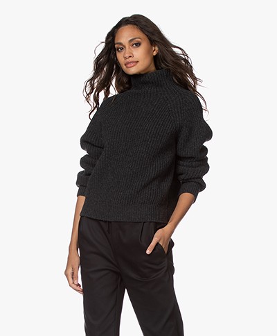 Drykorn Cynara Rib Knitted Turtleneck Sweater - Grey