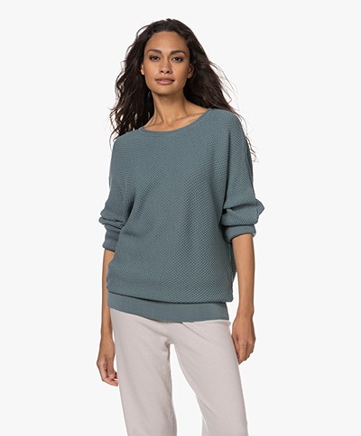 Sibin/Linnebjerg Breda Merino Wool Blend Sweater - Dark ocean