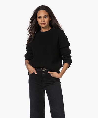 Drykorn Paslin Viscose and Wool Blend Sweater - Black