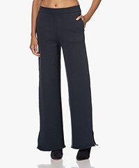 Âme Antwerp Casta Sweatpants met Wijde Pijpen - Donkerblauw