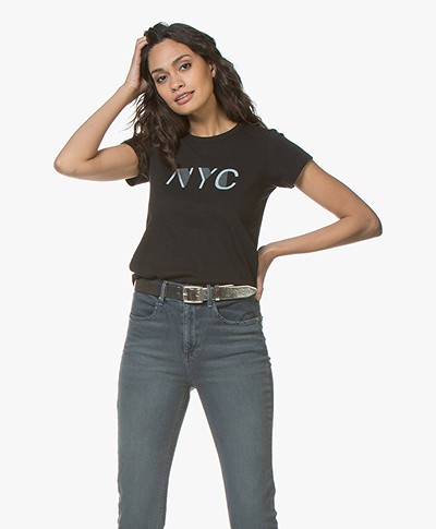 Rag & Bone New York Print T-shirt - Zwart